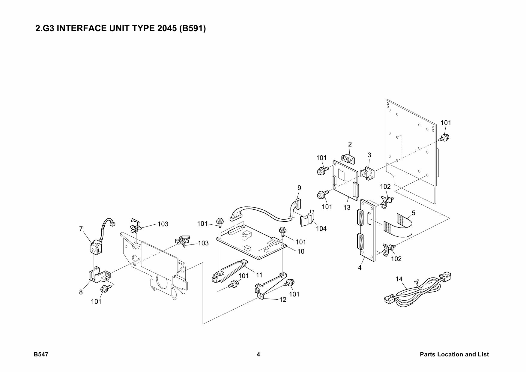 RICOH Options B547 B591 FAX-OPTION-TYPE-2045-G3-INTERFACE-UNIT-TYPE-2045 Parts Catalog PDF download-4